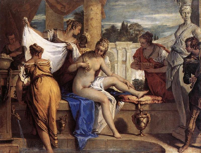 RICCI, Sebastiano Bathsheba in her Bath France oil painting art